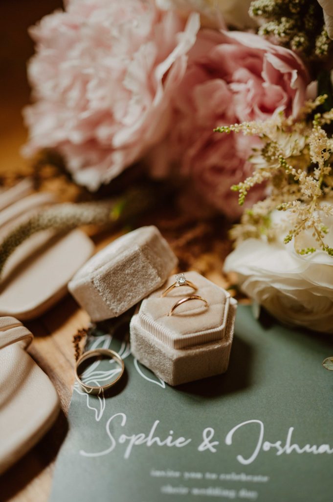 Wedding detail photos with natural elements